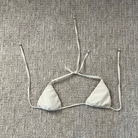 Amir slama ribbed white triangle bikini top P/S - Picture 6 of 15